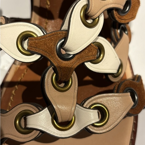 Coach 1941 Coachlink Sandals Saddle/Beechwood/Chalk Size 7 - Picture 3 of 7